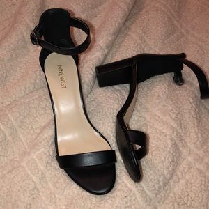 Nine West black strap heels